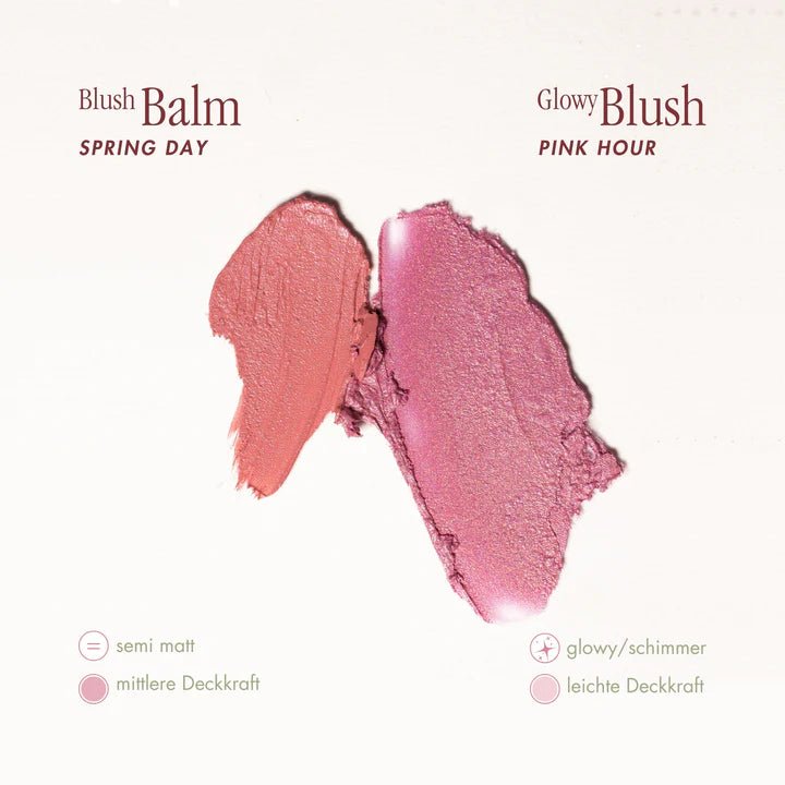 Blush Balm Glowy Blush Pink Hour vs Spring Day