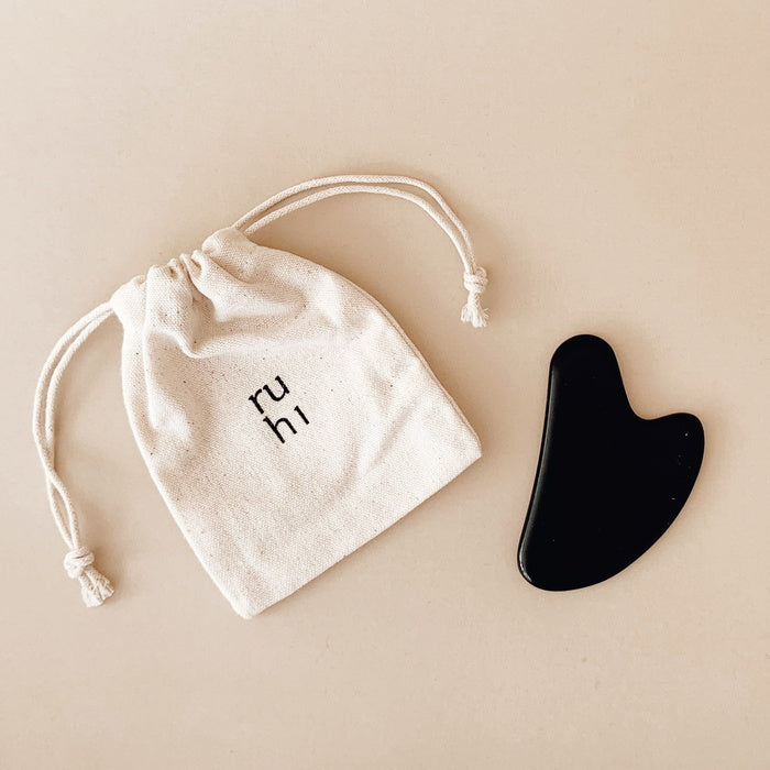 Ruhi Rituals The Obsidian Gua Sha Canvas Bag