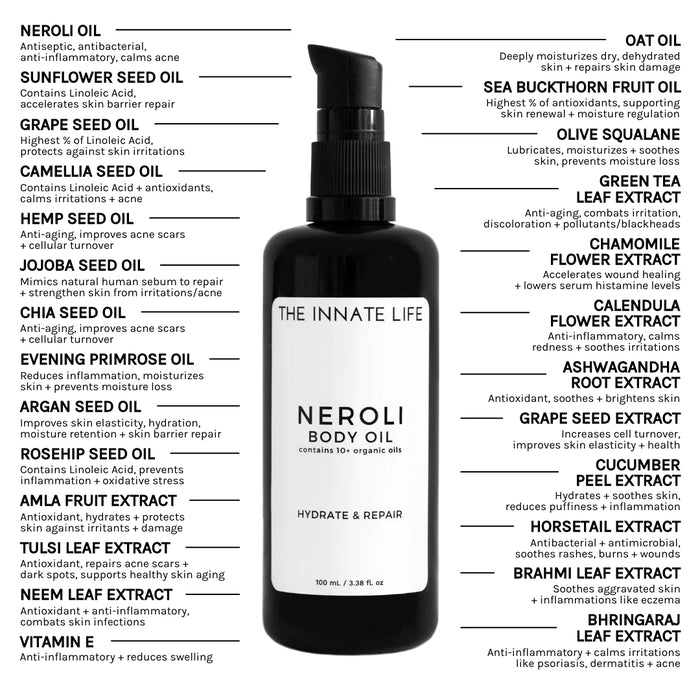 The Innate Life Neroli Body Oil Ingredients