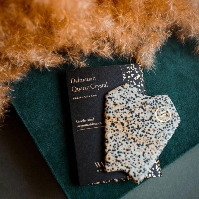 Dalmatian Quartz Crystal Gua Sha Packaging